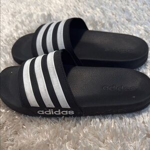 Adidas Black and White Slides